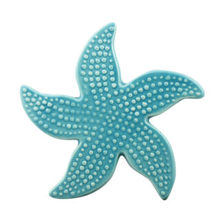 Starfish Spotted Mosaic Accent - 5"x5", Aqua