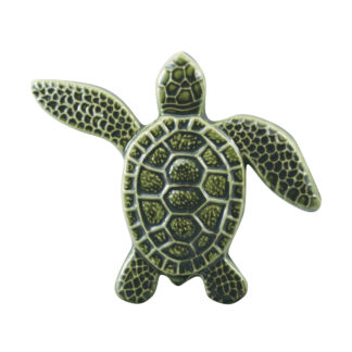 Turtle Pool Mosaic Accent - Left Flipper Up - 5"x5", Green
