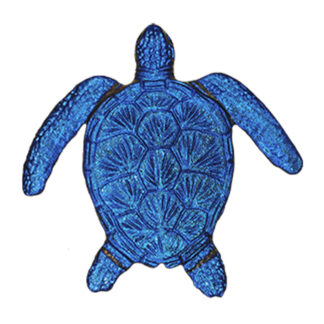 Loggerhead Turtle Fusion Mosaic Accent - 6", Sapphire